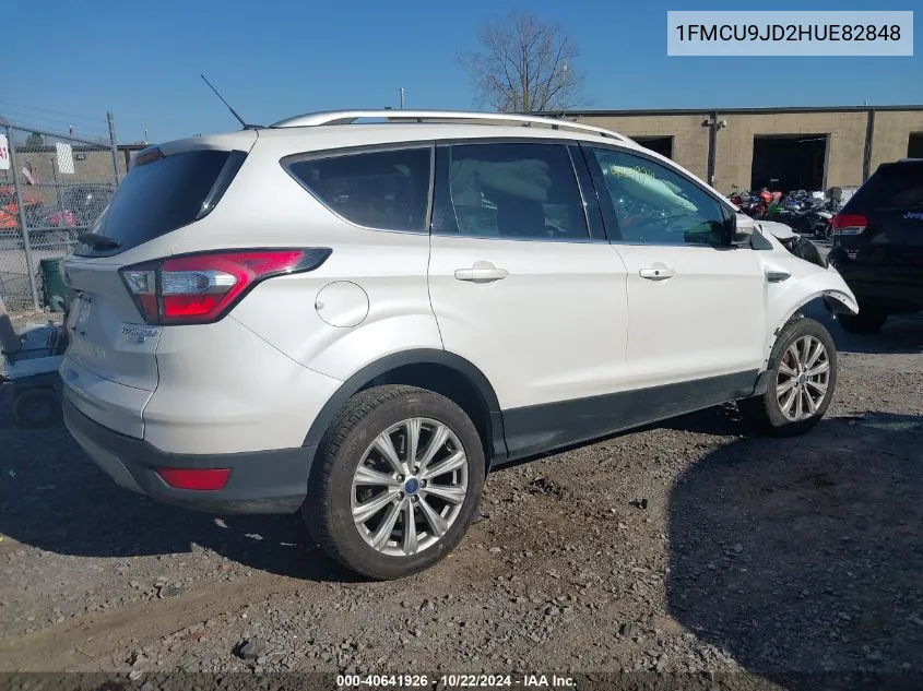 2017 Ford Escape Titanium VIN: 1FMCU9JD2HUE82848 Lot: 40641926