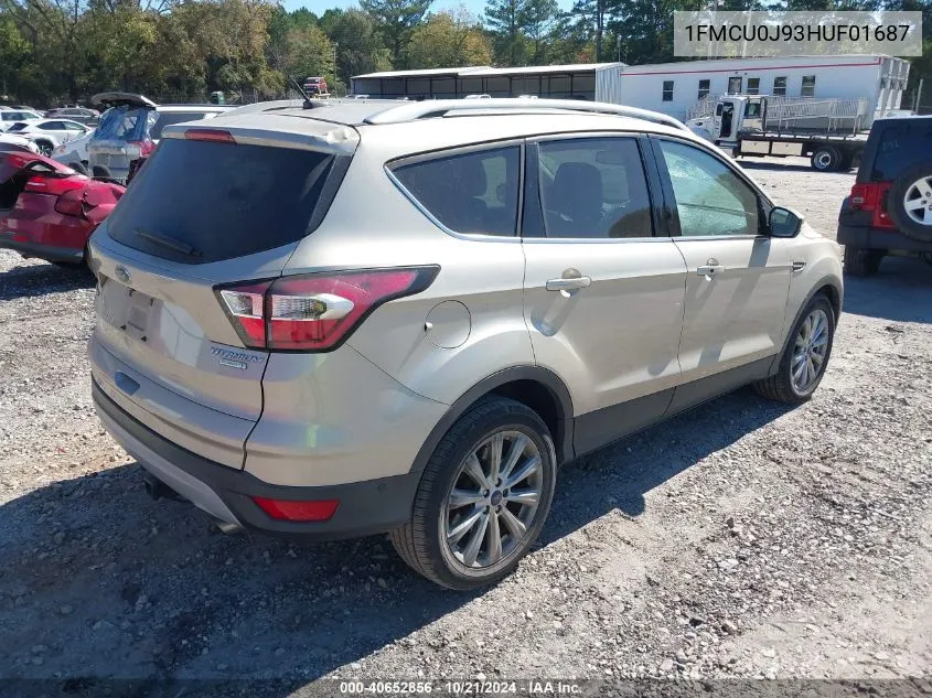 2017 Ford Escape Titanium VIN: 1FMCU0J93HUF01687 Lot: 40652856