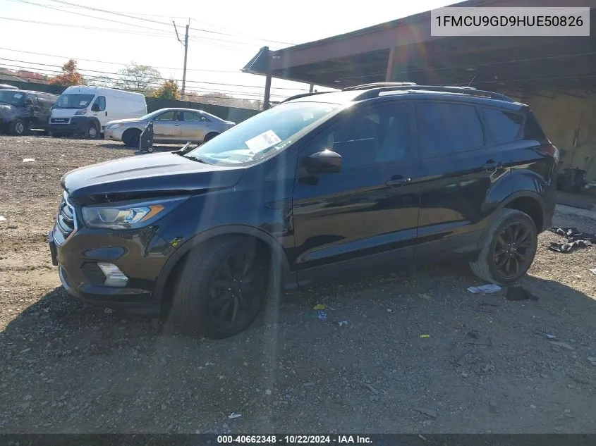 2017 Ford Escape Se VIN: 1FMCU9GD9HUE50826 Lot: 40662348