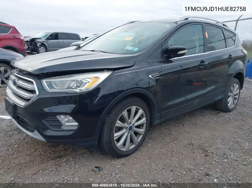 2017 Ford Escape Titanium VIN: 1FMCU9JD1HUE82758 Lot: 40663619