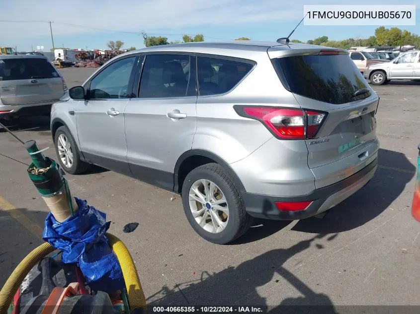 2017 Ford Escape Se VIN: 1FMCU9GD0HUB05670 Lot: 40665355