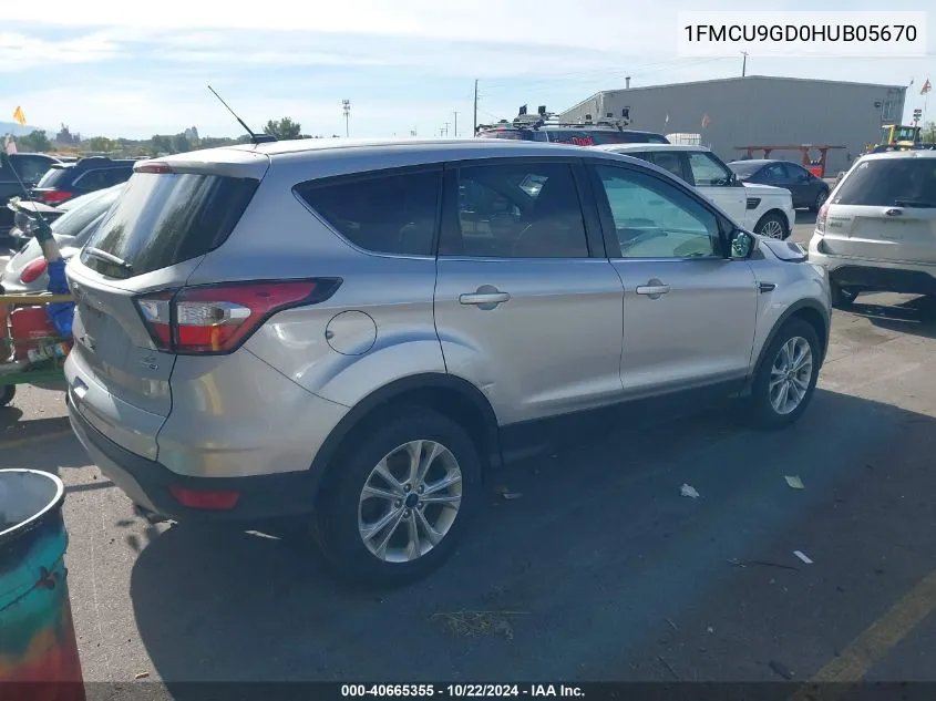 2017 Ford Escape Se VIN: 1FMCU9GD0HUB05670 Lot: 40665355