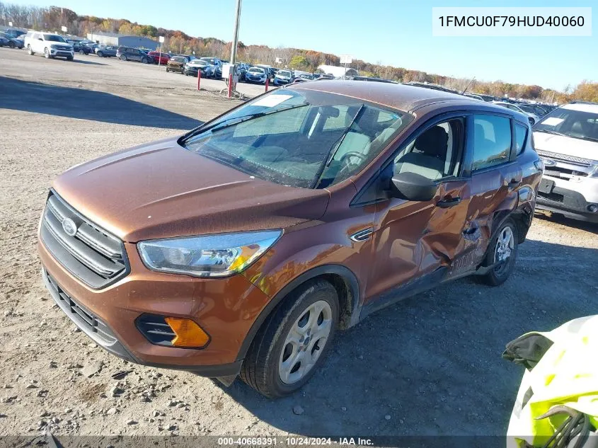 2017 Ford Escape S VIN: 1FMCU0F79HUD40060 Lot: 40668391