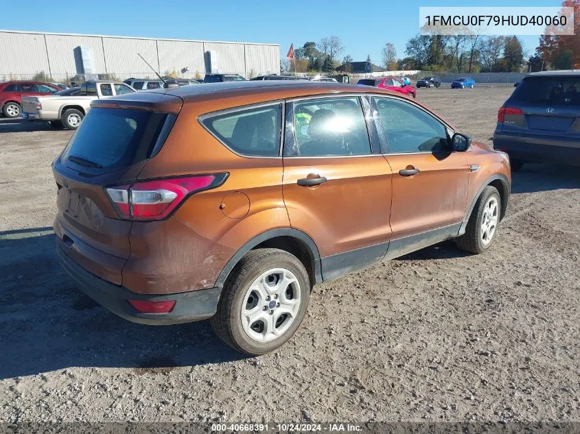 2017 Ford Escape S VIN: 1FMCU0F79HUD40060 Lot: 40668391