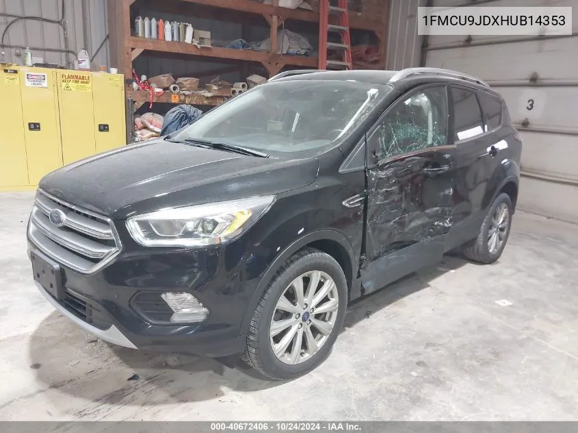 2017 Ford Escape Titanium VIN: 1FMCU9JDXHUB14353 Lot: 40672406