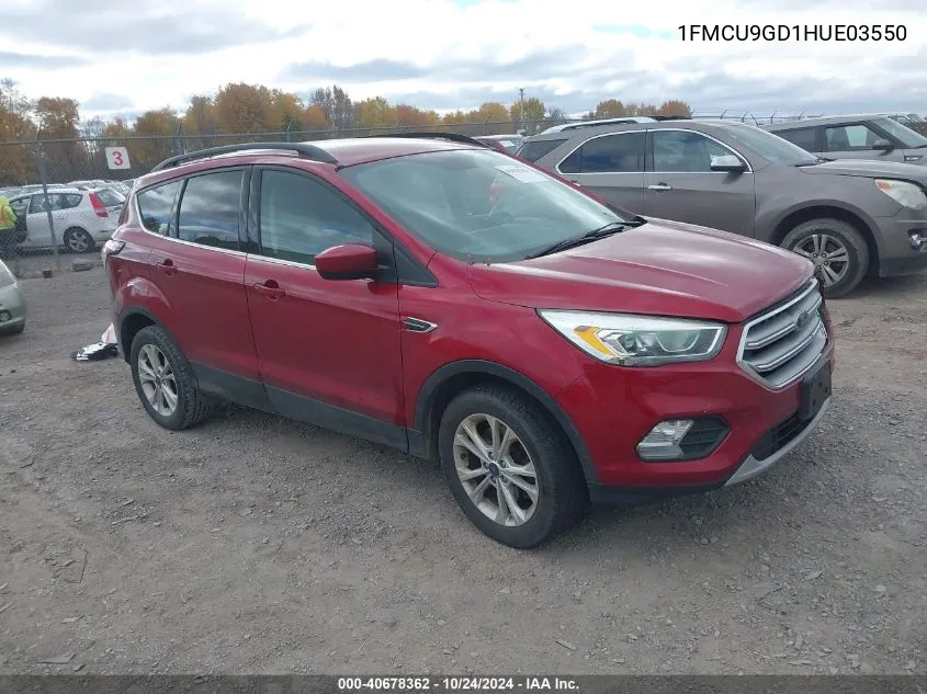 2017 Ford Escape Se VIN: 1FMCU9GD1HUE03550 Lot: 40678362