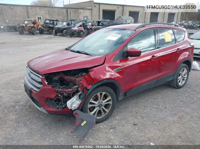 2017 Ford Escape Se VIN: 1FMCU9GD1HUE03550 Lot: 40678362