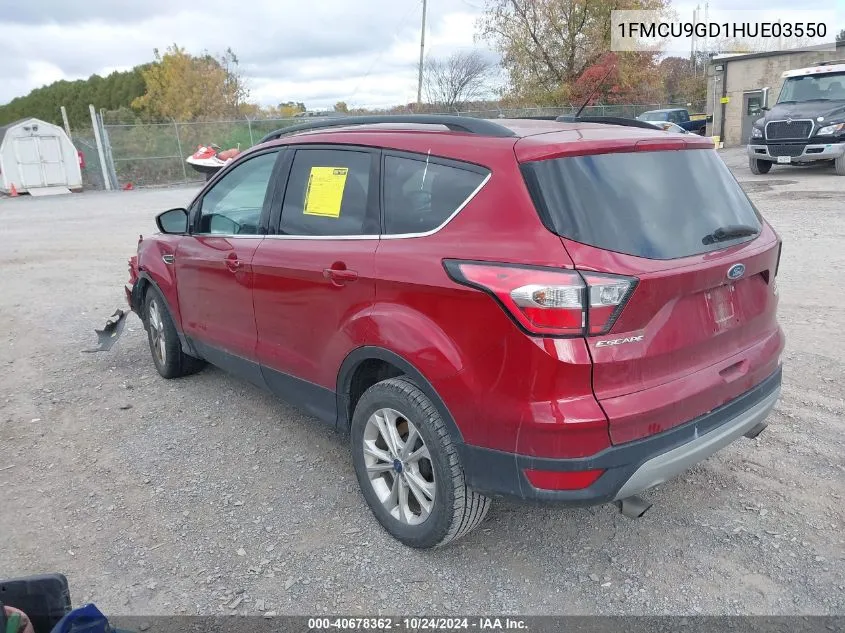 2017 Ford Escape Se VIN: 1FMCU9GD1HUE03550 Lot: 40678362