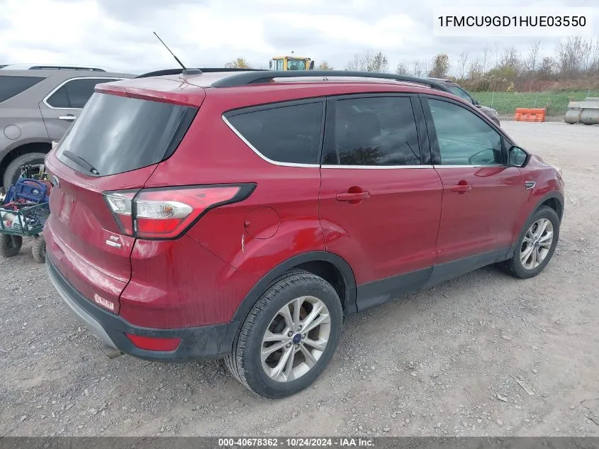 2017 Ford Escape Se VIN: 1FMCU9GD1HUE03550 Lot: 40678362