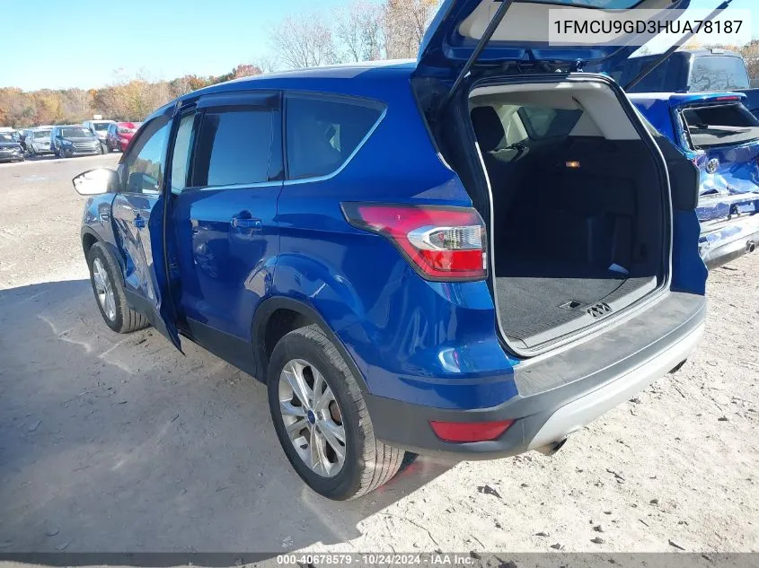 2017 Ford Escape Se VIN: 1FMCU9GD3HUA78187 Lot: 40678579