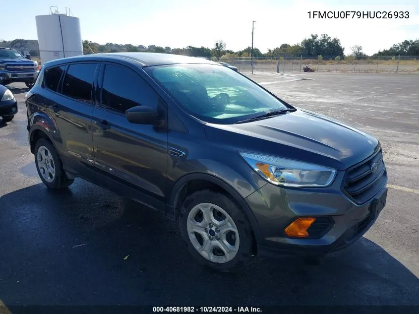 2017 Ford Escape S VIN: 1FMCU0F79HUC26933 Lot: 40681982