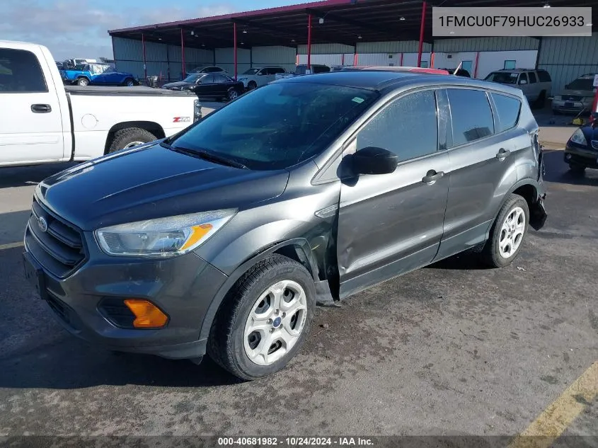 2017 Ford Escape S VIN: 1FMCU0F79HUC26933 Lot: 40681982