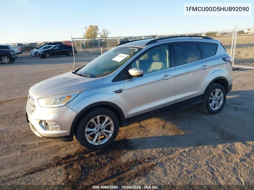 2017 Ford Escape Se VIN: 1FMCU0GD5HUB92090 Lot: 40683568