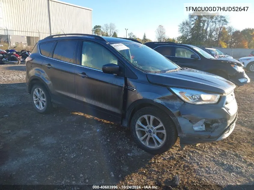 2017 Ford Escape Se VIN: 1FMCU0GD7HUD52647 Lot: 40683996