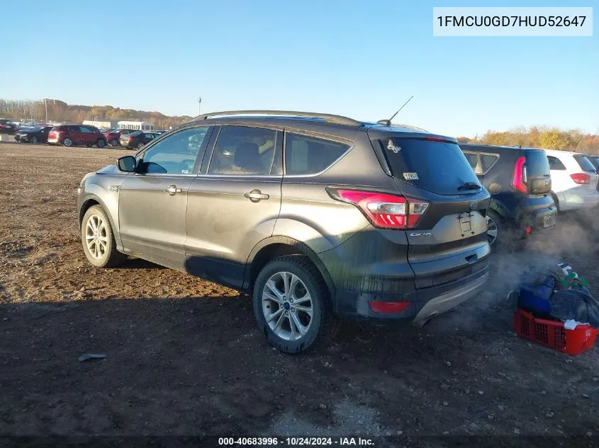 2017 Ford Escape Se VIN: 1FMCU0GD7HUD52647 Lot: 40683996