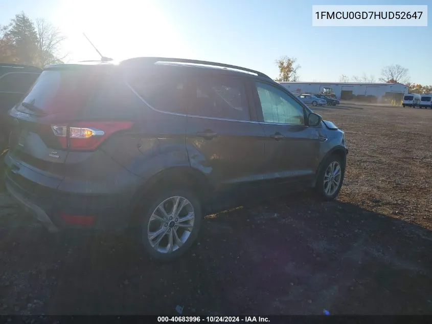 2017 Ford Escape Se VIN: 1FMCU0GD7HUD52647 Lot: 40683996