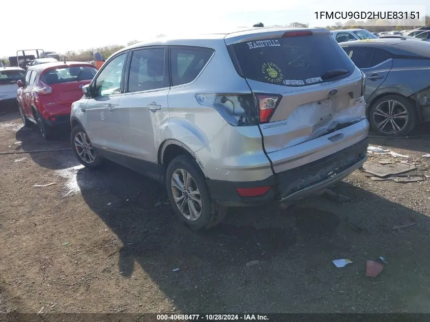 2017 Ford Escape Se VIN: 1FMCU9GD2HUE83151 Lot: 40688477