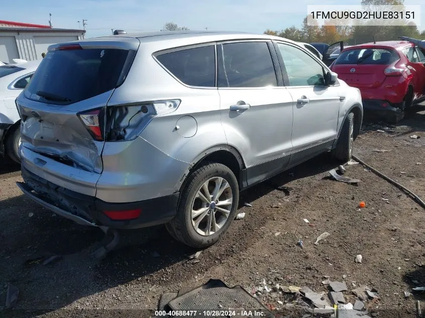 2017 Ford Escape Se VIN: 1FMCU9GD2HUE83151 Lot: 40688477