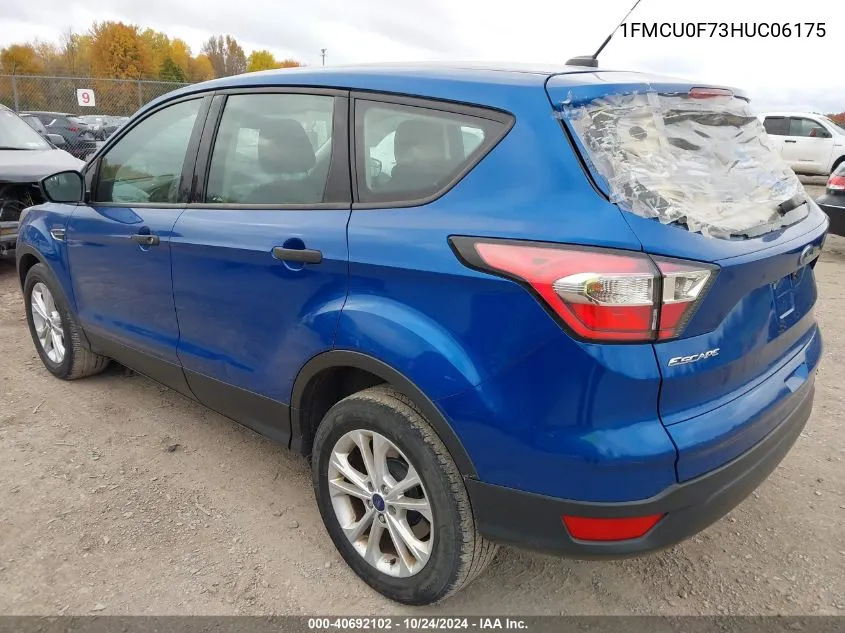 2017 Ford Escape S VIN: 1FMCU0F73HUC06175 Lot: 40692102