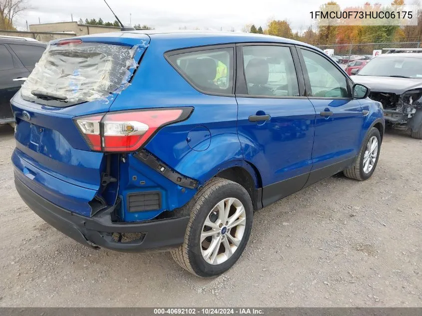 2017 Ford Escape S VIN: 1FMCU0F73HUC06175 Lot: 40692102