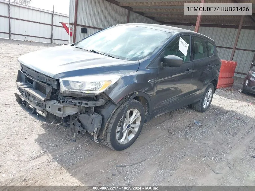 2017 Ford Escape S VIN: 1FMCU0F74HUB21426 Lot: 40692217