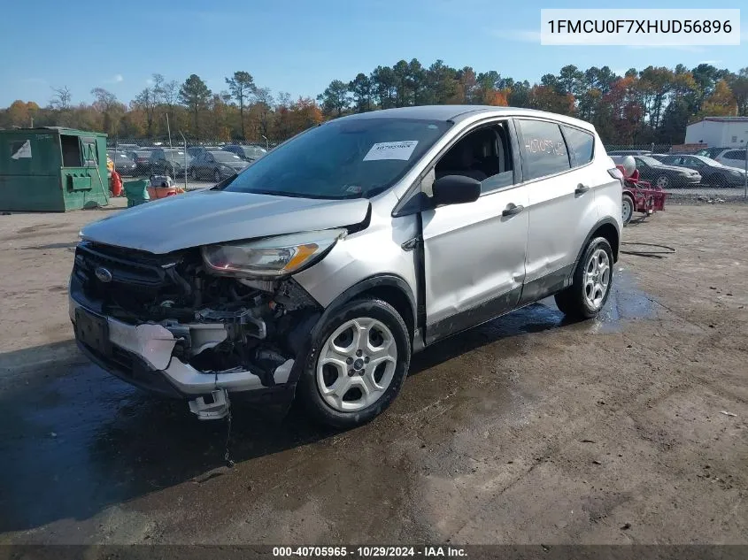 2017 Ford Escape S VIN: 1FMCU0F7XHUD56896 Lot: 40705965