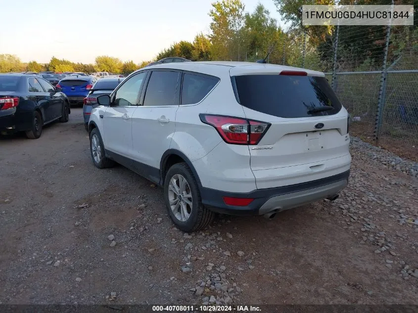 2017 Ford Escape Se VIN: 1FMCU0GD4HUC81844 Lot: 40708011