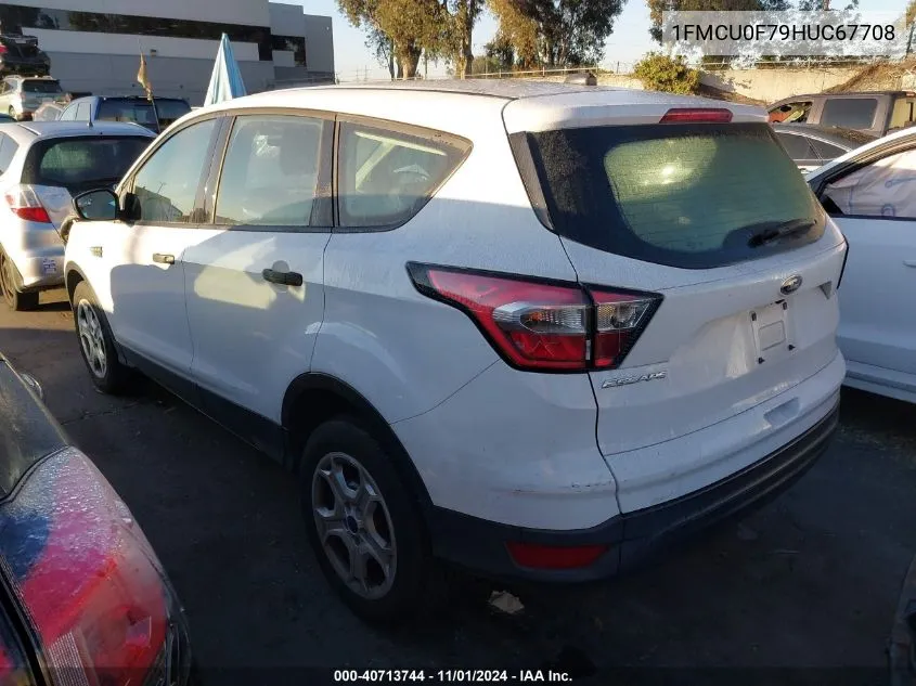 2017 Ford Escape S VIN: 1FMCU0F79HUC67708 Lot: 40713744