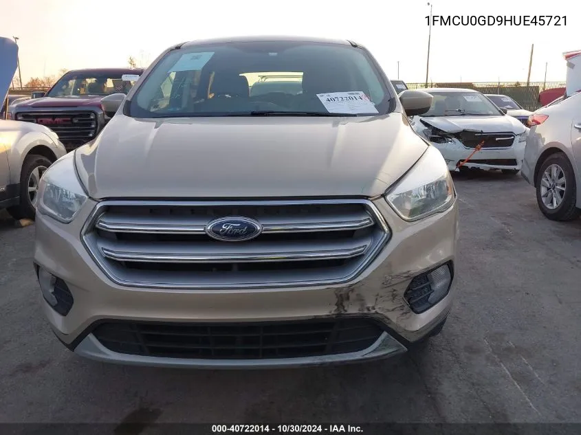 2017 Ford Escape Se VIN: 1FMCU0GD9HUE45721 Lot: 40722014