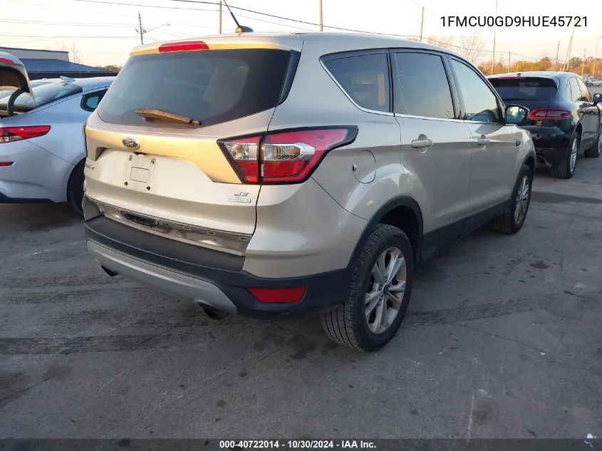 2017 Ford Escape Se VIN: 1FMCU0GD9HUE45721 Lot: 40722014