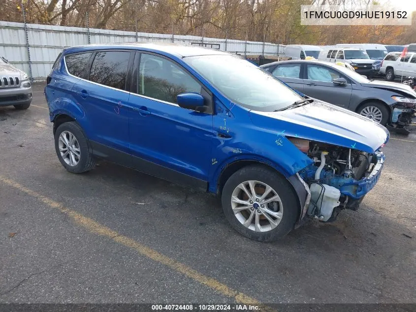 2017 Ford Escape Se VIN: 1FMCU0GD9HUE19152 Lot: 40724408