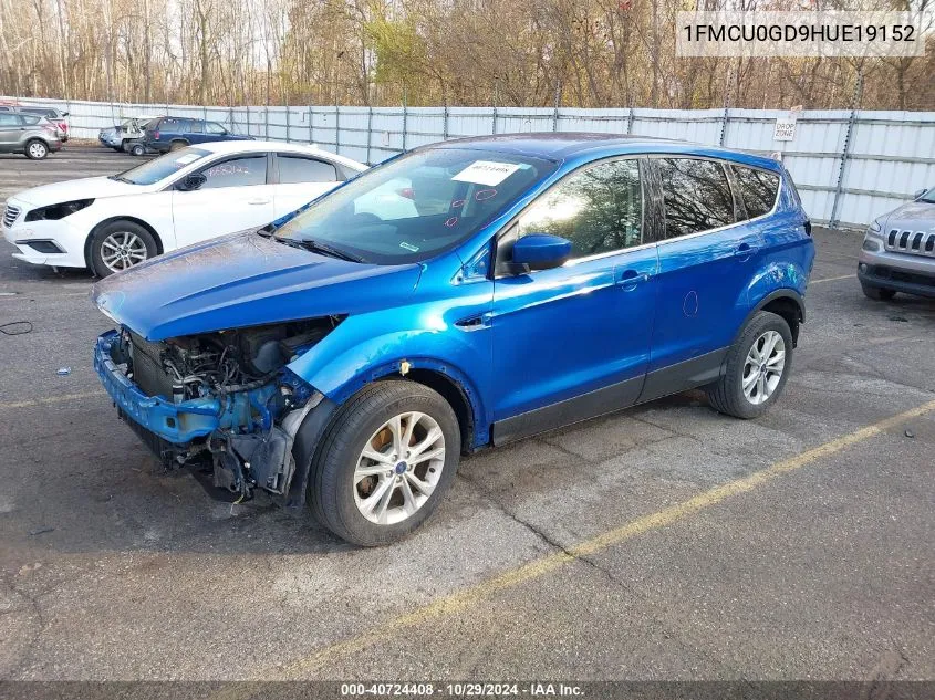 2017 Ford Escape Se VIN: 1FMCU0GD9HUE19152 Lot: 40724408