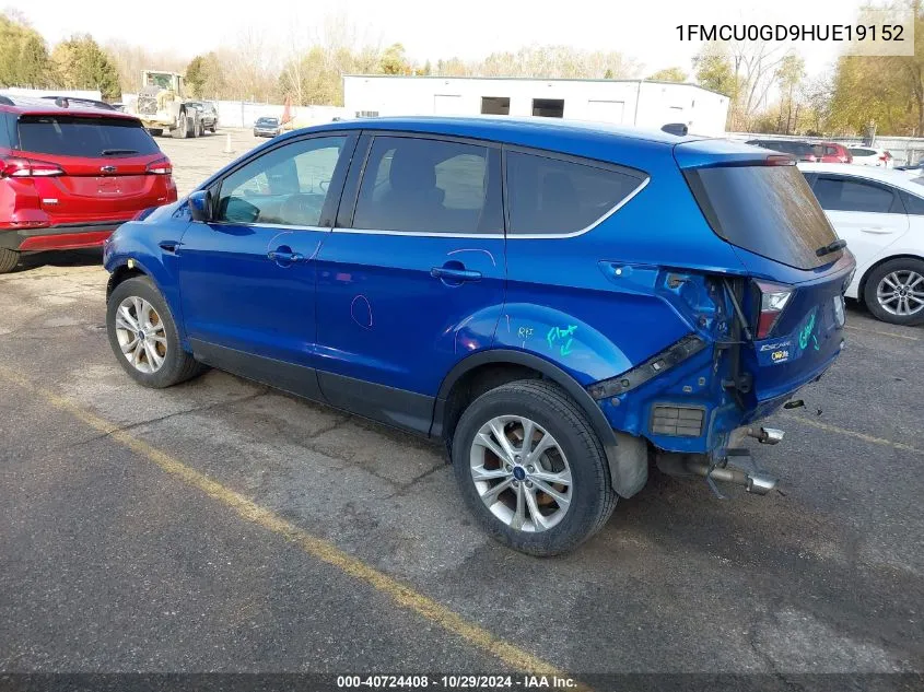 2017 Ford Escape Se VIN: 1FMCU0GD9HUE19152 Lot: 40724408