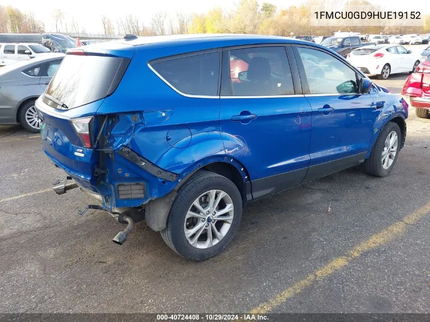 2017 Ford Escape Se VIN: 1FMCU0GD9HUE19152 Lot: 40724408