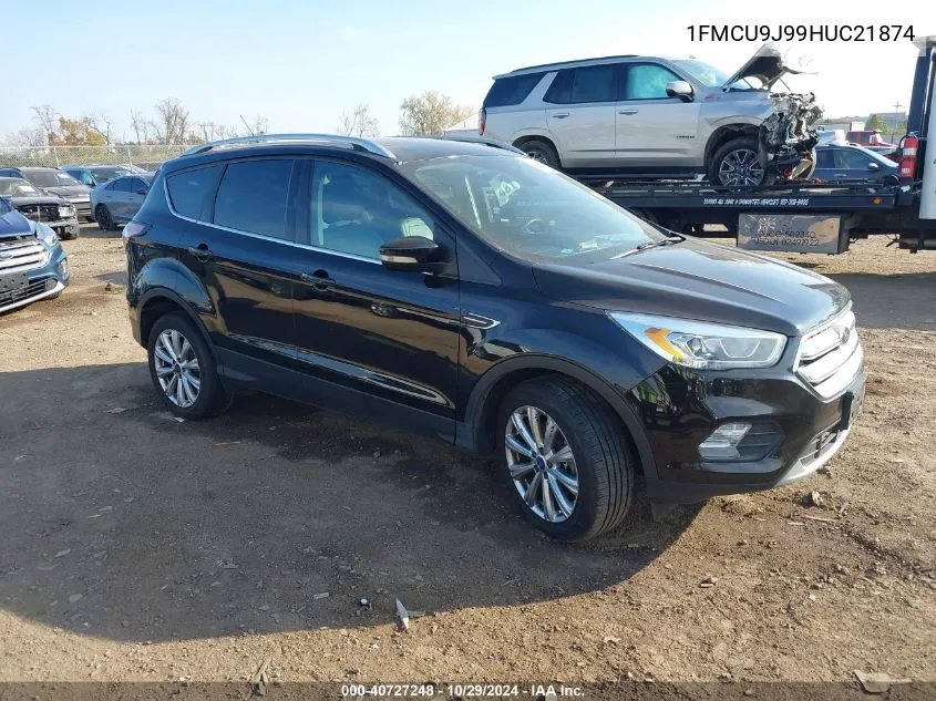 2017 Ford Escape Titanium VIN: 1FMCU9J99HUC21874 Lot: 40727248