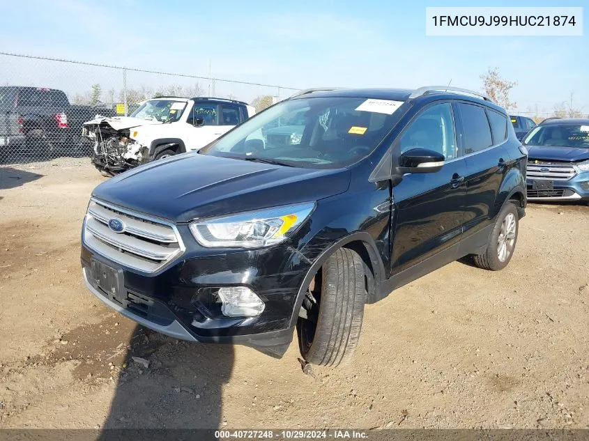 2017 Ford Escape Titanium VIN: 1FMCU9J99HUC21874 Lot: 40727248