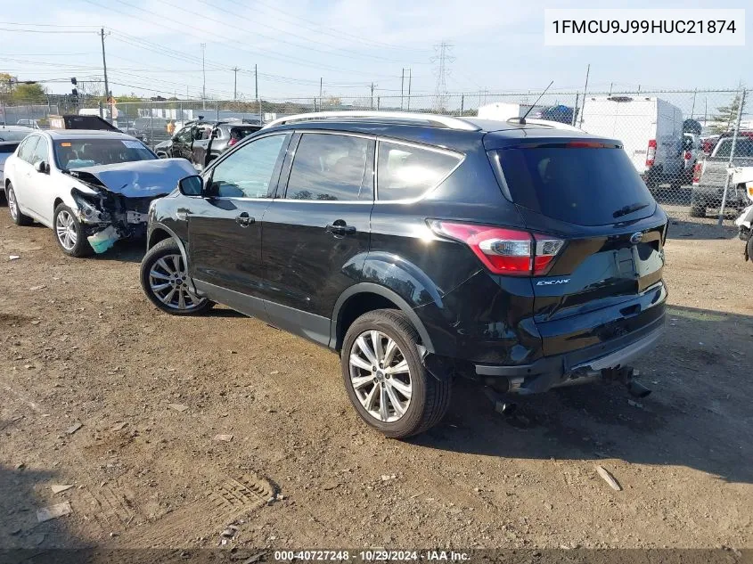 2017 Ford Escape Titanium VIN: 1FMCU9J99HUC21874 Lot: 40727248