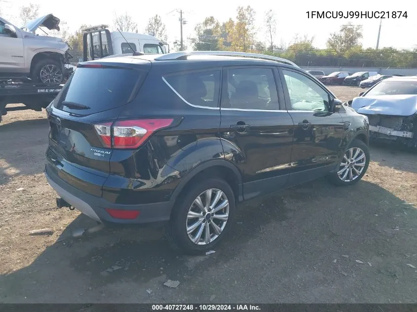 2017 Ford Escape Titanium VIN: 1FMCU9J99HUC21874 Lot: 40727248