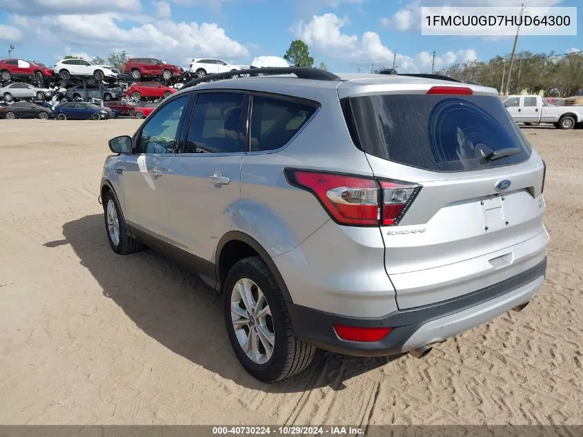 2017 Ford Escape Se VIN: 1FMCU0GD7HUD64300 Lot: 40730224