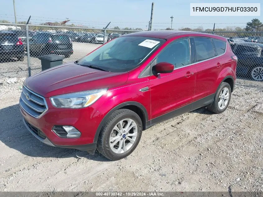 2017 Ford Escape Se VIN: 1FMCU9GD7HUF03300 Lot: 40730742