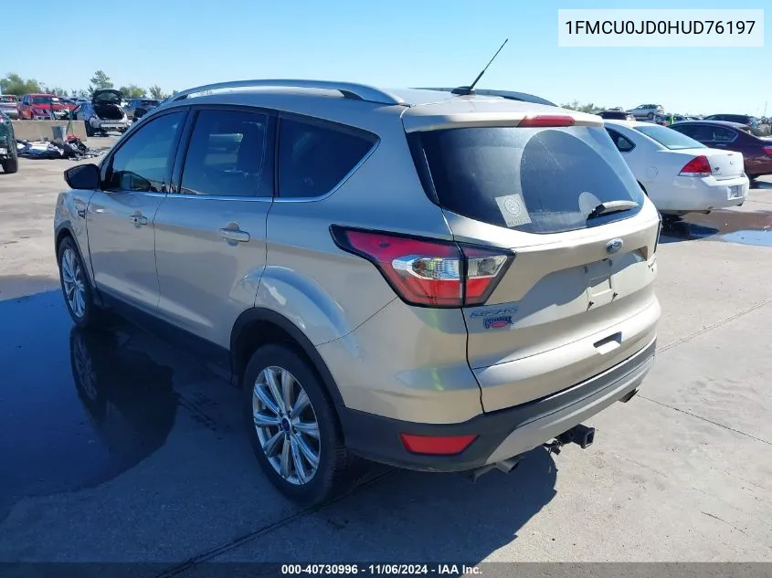 2017 Ford Escape Titanium VIN: 1FMCU0JD0HUD76197 Lot: 40730996