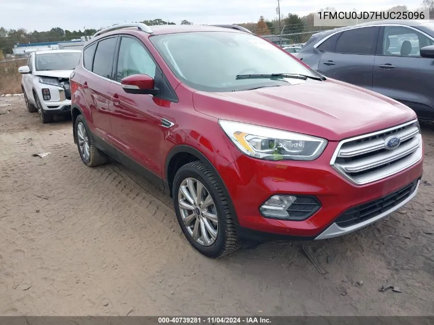 2017 Ford Escape Titanium VIN: 1FMCU0JD7HUC25096 Lot: 40739281