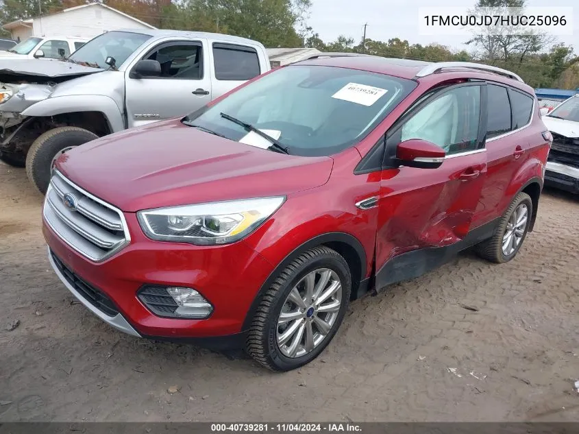 2017 Ford Escape Titanium VIN: 1FMCU0JD7HUC25096 Lot: 40739281