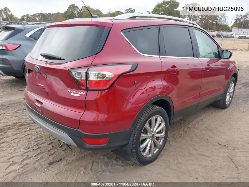 2017 Ford Escape Titanium VIN: 1FMCU0JD7HUC25096 Lot: 40739281