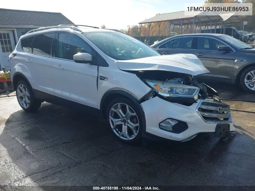 2017 Ford Escape Titanium VIN: 1FMCU9J93HUE86953 Lot: 40755198