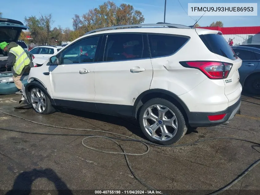 2017 Ford Escape Titanium VIN: 1FMCU9J93HUE86953 Lot: 40755198