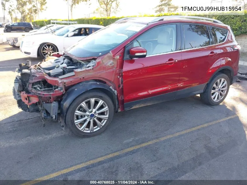 2017 Ford Escape Titanium VIN: 1FMCU0J99HUB15954 Lot: 40768025