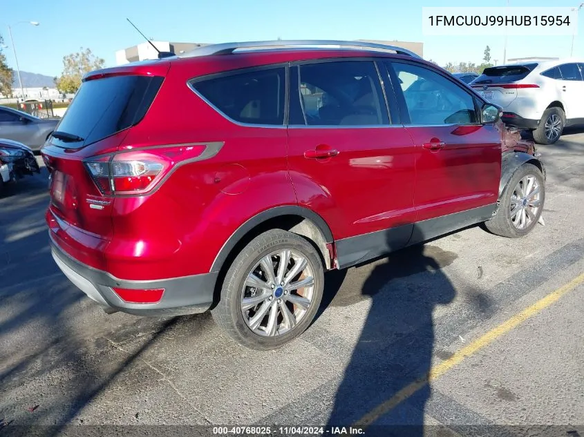 2017 Ford Escape Titanium VIN: 1FMCU0J99HUB15954 Lot: 40768025