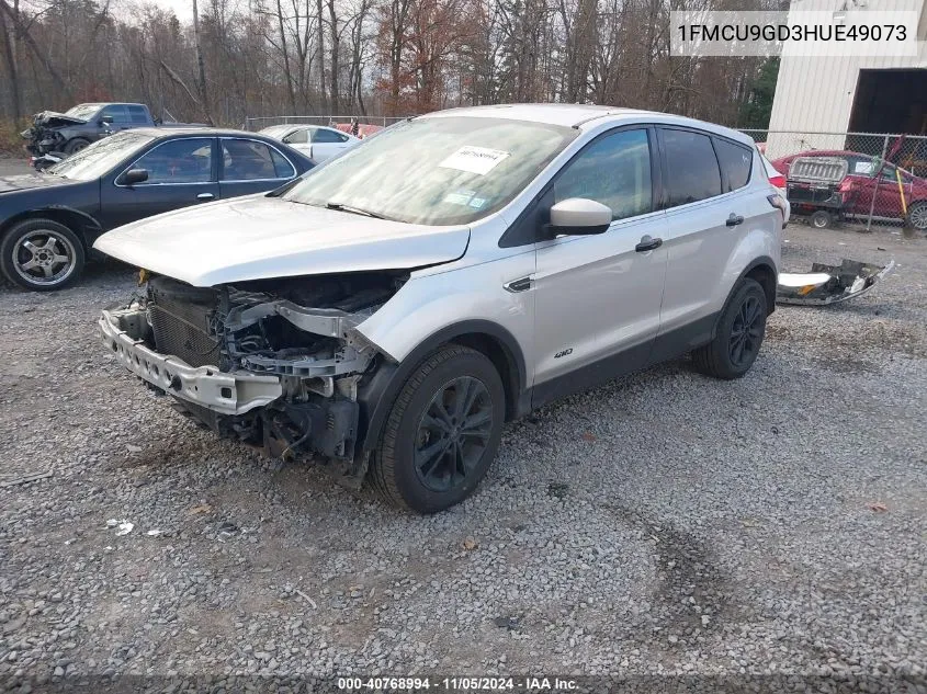 2017 Ford Escape Se VIN: 1FMCU9GD3HUE49073 Lot: 40768994