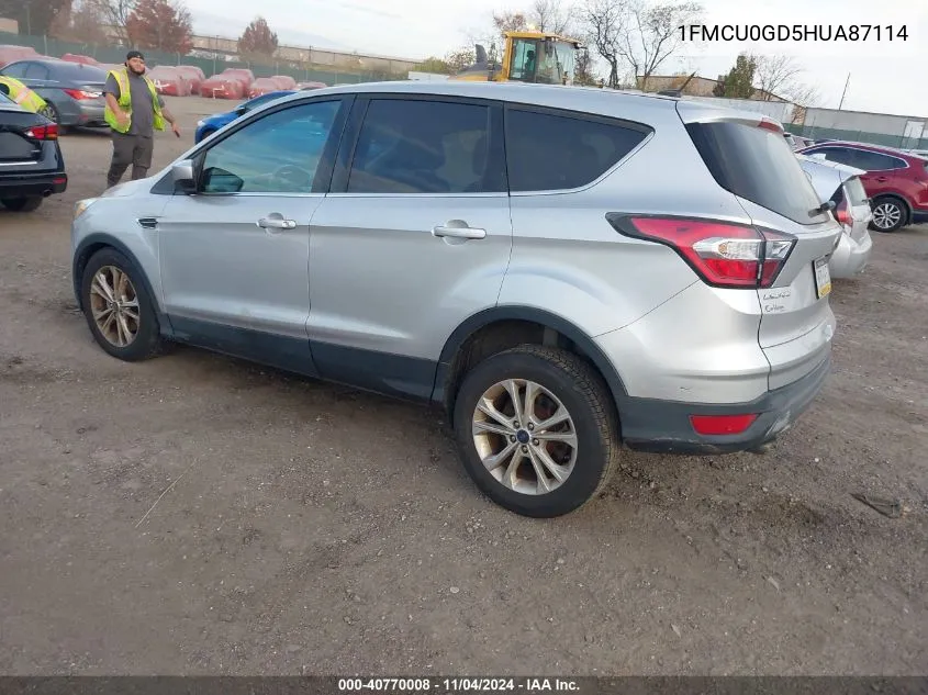 2017 Ford Escape Se VIN: 1FMCU0GD5HUA87114 Lot: 40770008